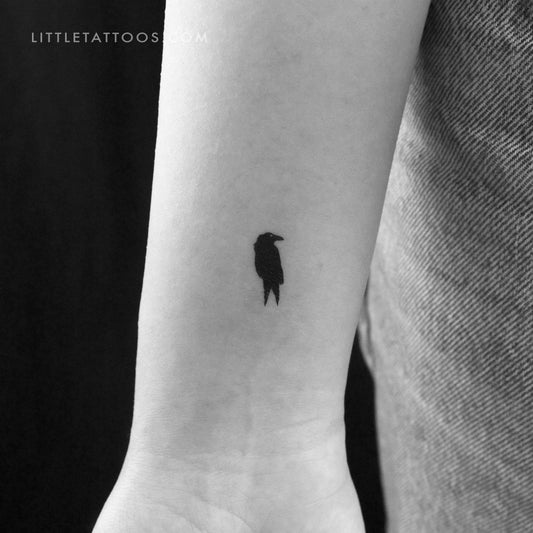 Tatuaje temporal de cuervo pequeño - Juego de 3
