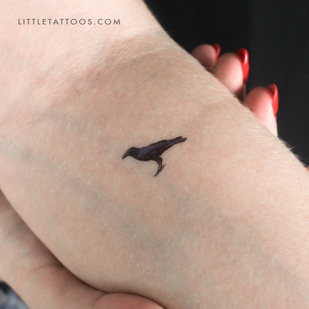 Small Raven Temporary Tattoo - Set of 3