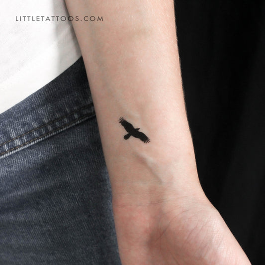 Tatuaje temporal de cuervo volador (juego de 3)