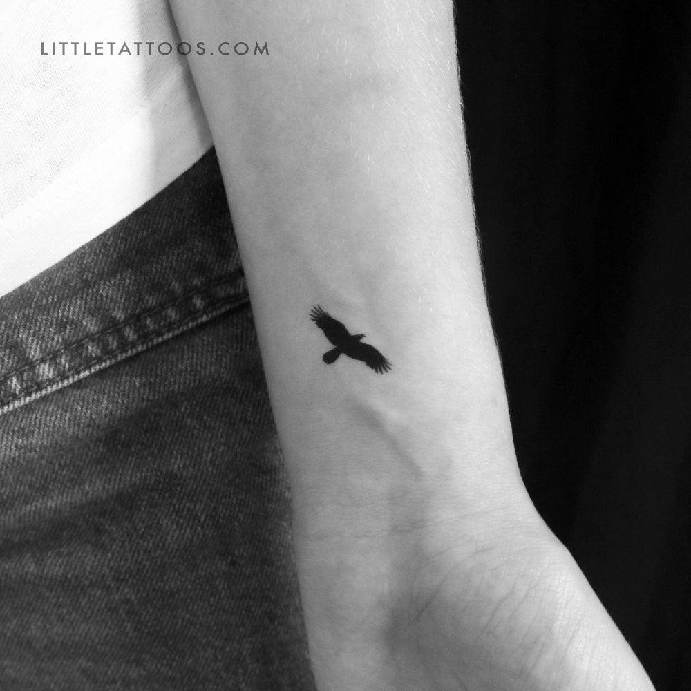 Tatuaje temporal de cuervo volador (juego de 3)