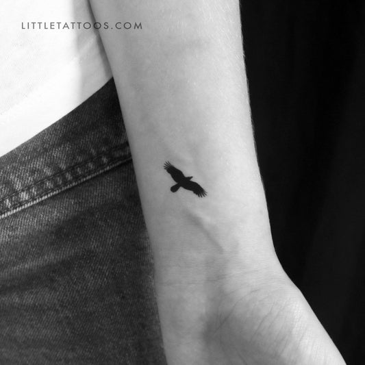 Tatuaje temporal de cuervo volador (juego de 3)