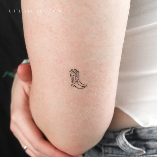 Tatuaje temporal de pareja de botas de vaquero - Juego de 3