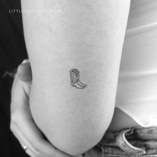 Tatuaje temporal de pareja de botas de vaquero - Juego de 3