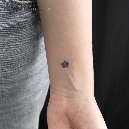 Tatuaje temporal de flor nomeolvides (juego de 3)