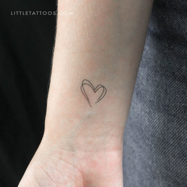 Small Double Heart Temporary Tattoo - Set of 3