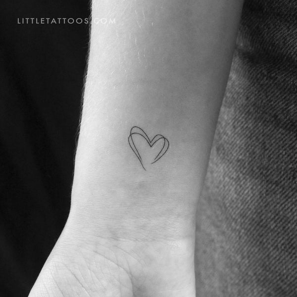 Small Double Heart Temporary Tattoo - Set of 3