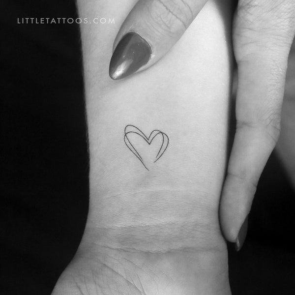 Small Double Heart Temporary Tattoo - Set of 3