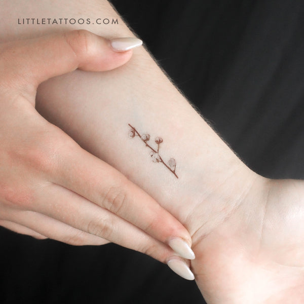 Small Cotton Stem Temporary Tattoo - Set of 3