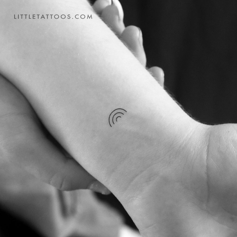 Tatuaje temporal pequeño de arcoíris minimalista (juego de 3)