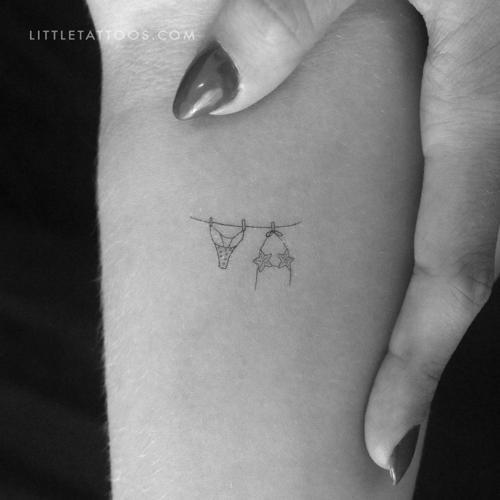 Tatuaje temporal de bikini colgante - Juego de 3