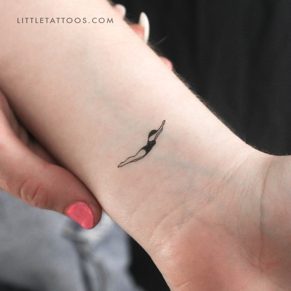 Swimmer Temporary Tattoo - Set of 3