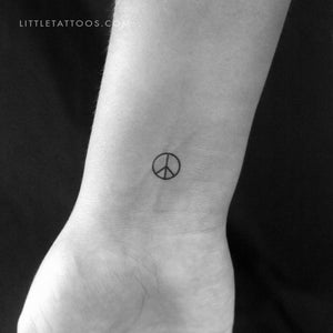 Fine Line Peace Symbol Temporary Tattoo - Set of 3