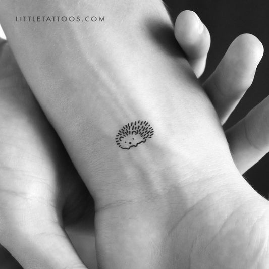 Tatuaje temporal minimalista de erizo (juego de 3)