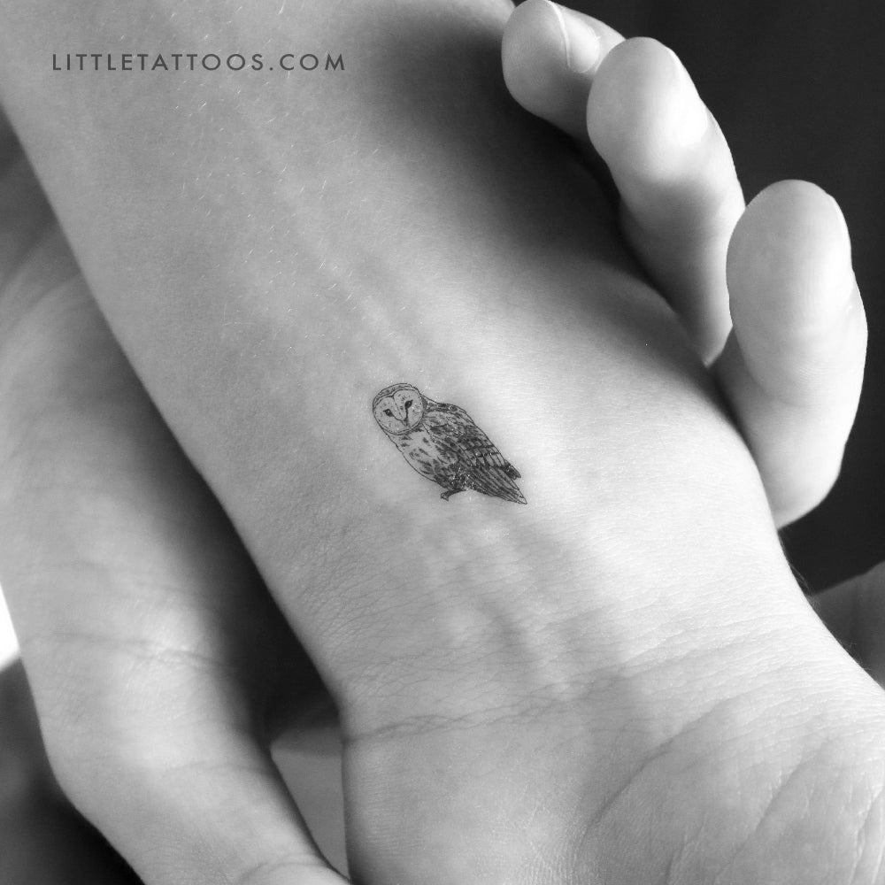 Tatuaje temporal de lechuza común pequeña - Juego de 3
