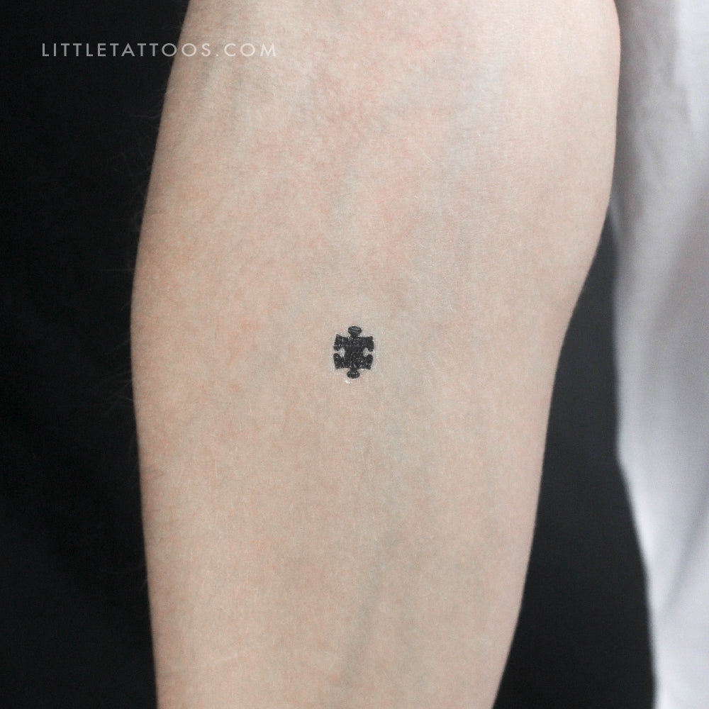 Black Puzzle Piece Temporary Tattoo - Set of 3 – Temporary Little