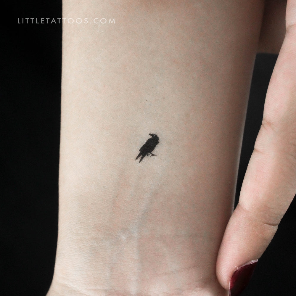 Tiny Crow Temporary Tattoo - Set of 3