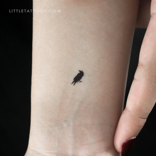 Tiny Crow Temporary Tattoo - Set of 3