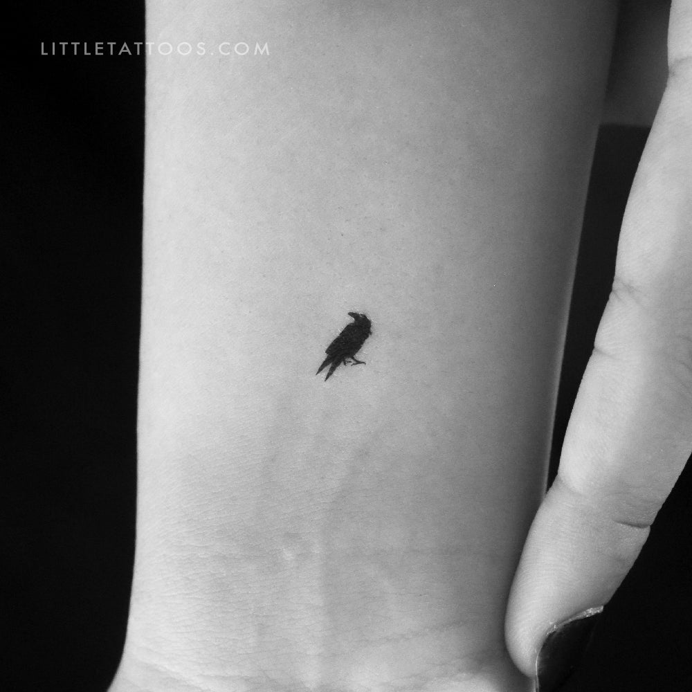 Tiny Crow Temporary Tattoo - Set of 3