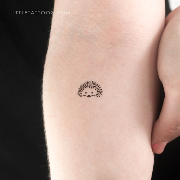 Hedgehog Face Temporary Tattoo - Set of 3