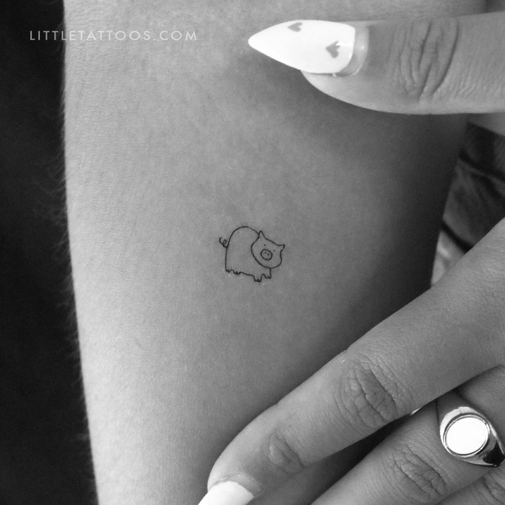 Tatuaje temporal de cerdito pequeño - Juego de 3