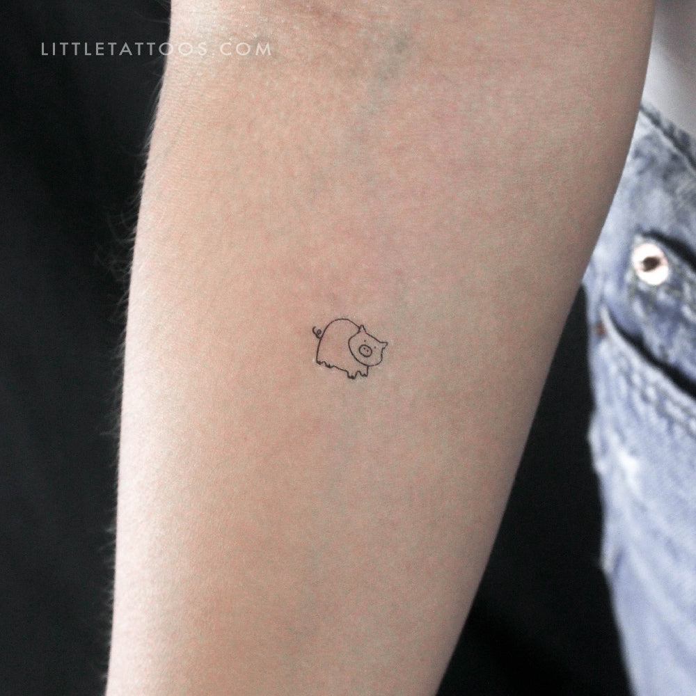 Tatuaje temporal de cerdito pequeño - Juego de 3