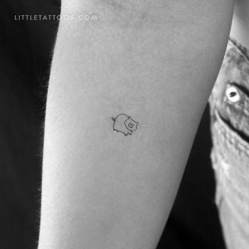 Tatuaje temporal de cerdito pequeño - Juego de 3