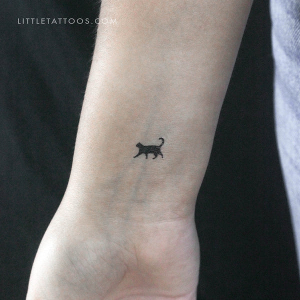 Tiny Walking Cat Temporary Tattoo - Set of 3