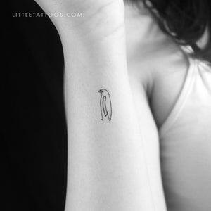 Single Line Penguin Temporary Tattoo - Set of 3