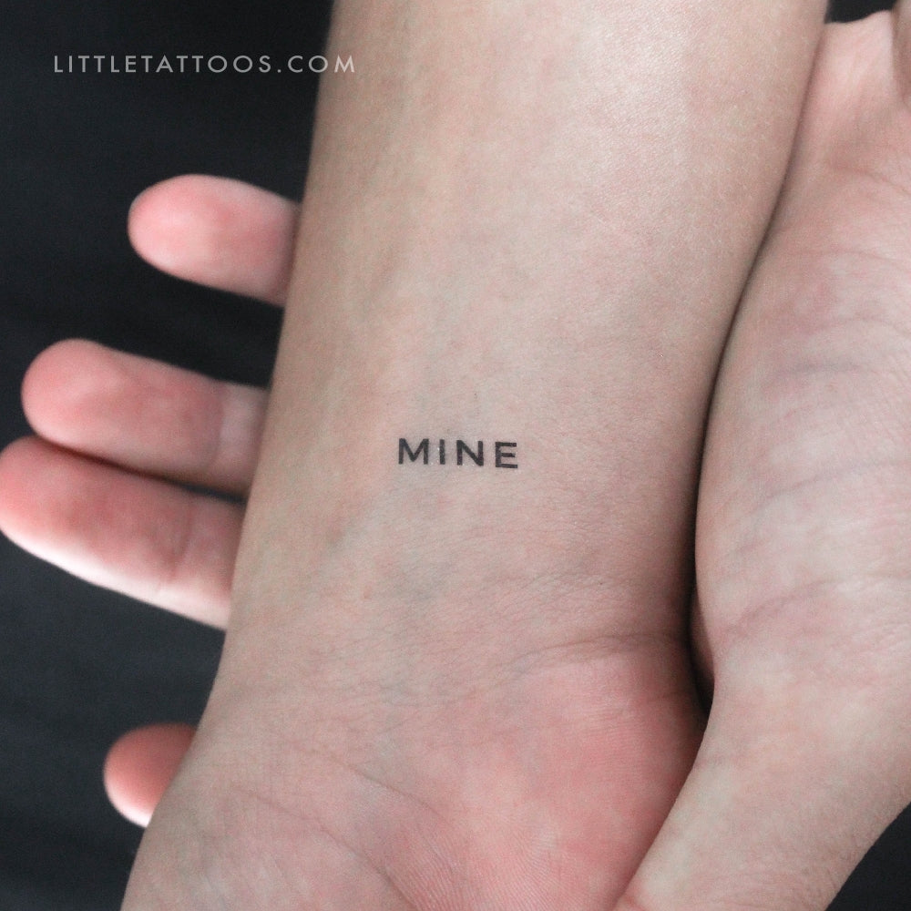 Tatuaje temporal de mina en mayúsculas - Juego de 3