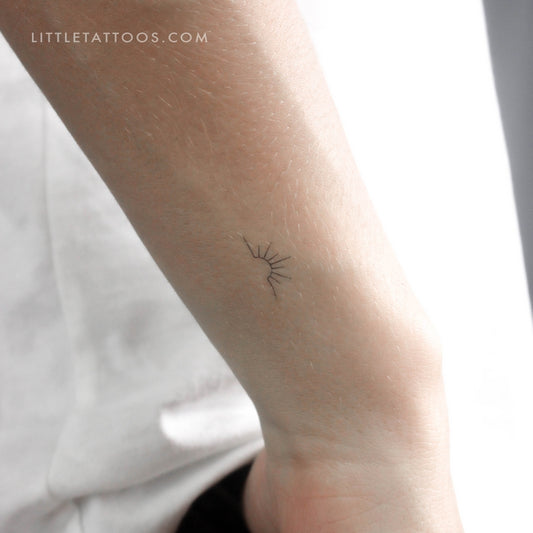 Tatuaje temporal minimalista de atardecer (juego de 3)