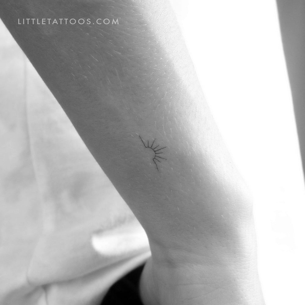 Tatuaje temporal minimalista de atardecer (juego de 3)