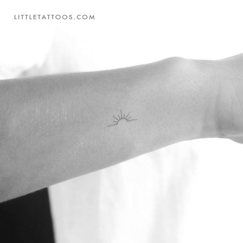 Tiny Minimal Sunset Temporary Tattoo - Set of 3