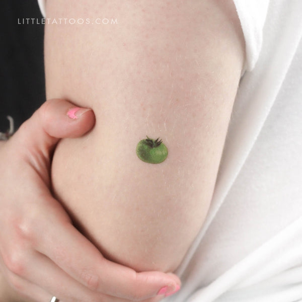 Green Tomato Temporary Tattoo - Set of 3