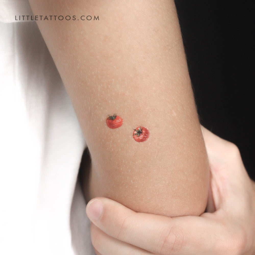 Tomato Couple Temporary Tattoo - Set of 3