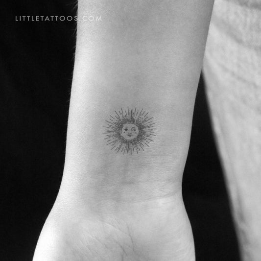 Tatuaje temporal de sol feliz - Juego de 3