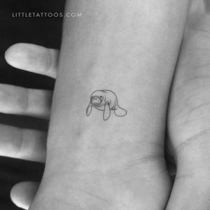 Small Manatee Temporary Tattoo - Set of 3