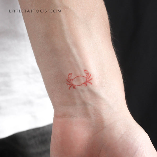 Red Crab Temporary Tattoo - Set of 3