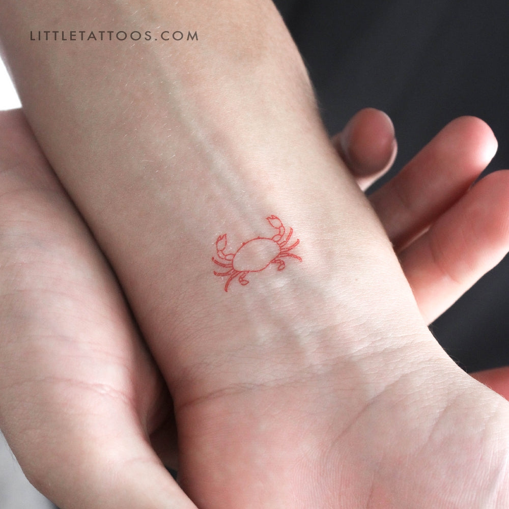 Red Crab Temporary Tattoo - Set of 3