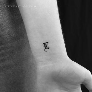 Gothic L Letter Temporary Tattoo - Set of 3