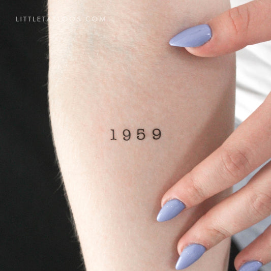 Tatuaje temporal del año de nacimiento 1959 (juego de 3)