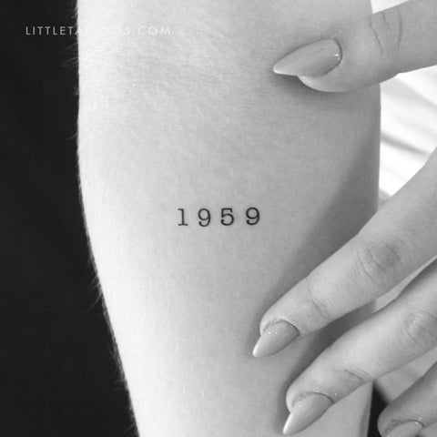 1959 Birth Year Temporary Tattoo - Set of 3