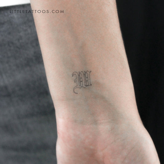 Tatuaje temporal con la letra W en inglés antiguo (juego de 3)