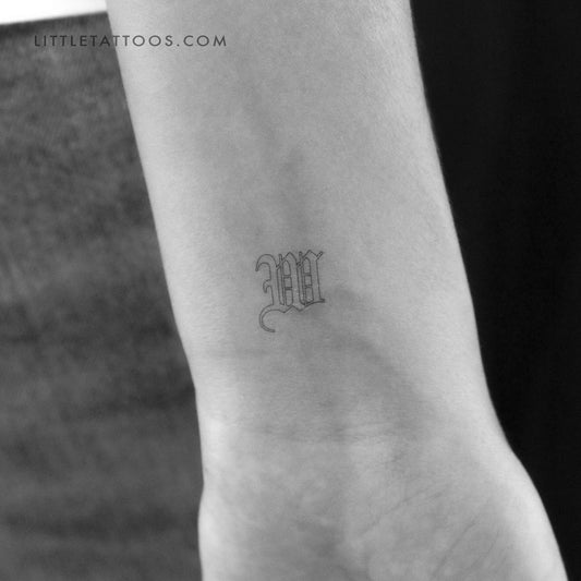 Tatuaje temporal con la letra W en inglés antiguo (juego de 3)