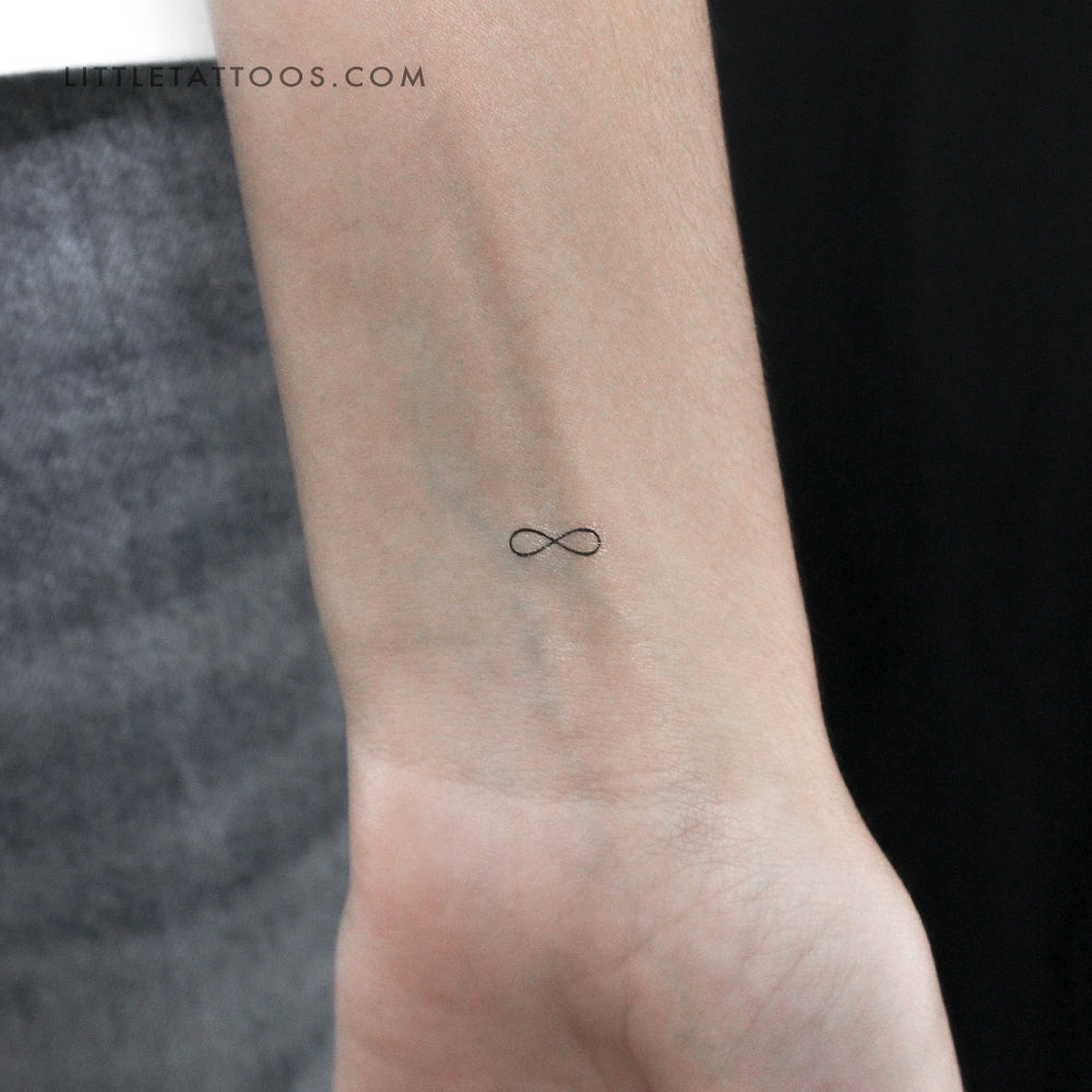 Tatuaje temporal pequeño del símbolo del infinito (juego de 3)