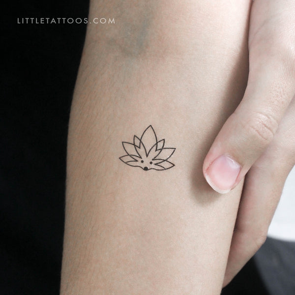 Lotus Hedgehog Temporary Tattoo - Set of 3