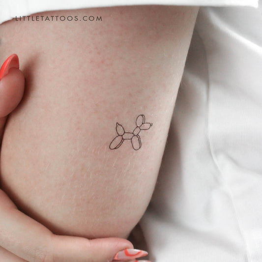 Tatuaje temporal de perro con globo - Juego de 3