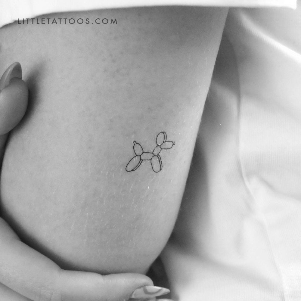 Tatuaje temporal de perro con globo - Juego de 3