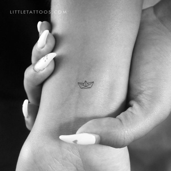 Tiny Paper Boat Temporary Tattoo - Set of 3