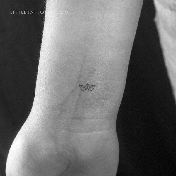 Tiny Paper Boat Temporary Tattoo - Set of 3