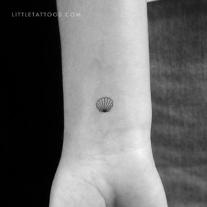 Tiny Scallop Shell Temporary Tattoo - Set of 3